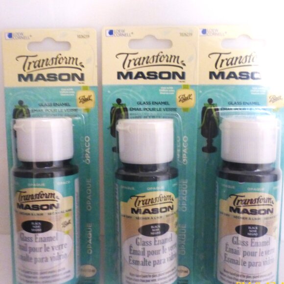 3 BLACK Transform Mason GLASS ENAMEL 59ml 2 fl Oz Glass Paint Art Glass Painting - Picture 5 of 5